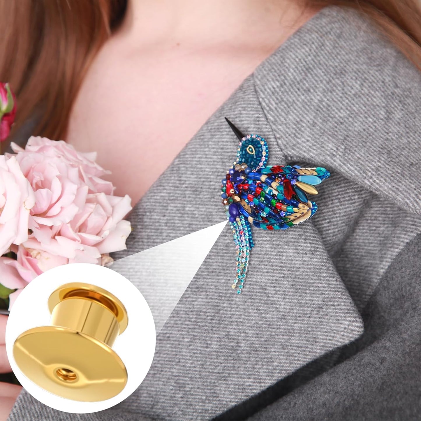 30 PCS Metal Locking Pin Backs for Enamel Pins, Pin Locks for Enamel Pins, Pin Backs Locking for Lapel Hat Badge