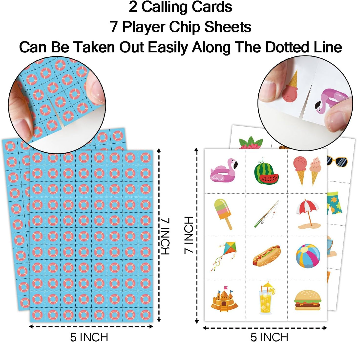 Summer Party Bingo Game Cards(24 Players), Hawaiian Bingo Card for Family Friend Adult, Large Group Holiday Beach Party Activity Favor Decoration Supplies -008