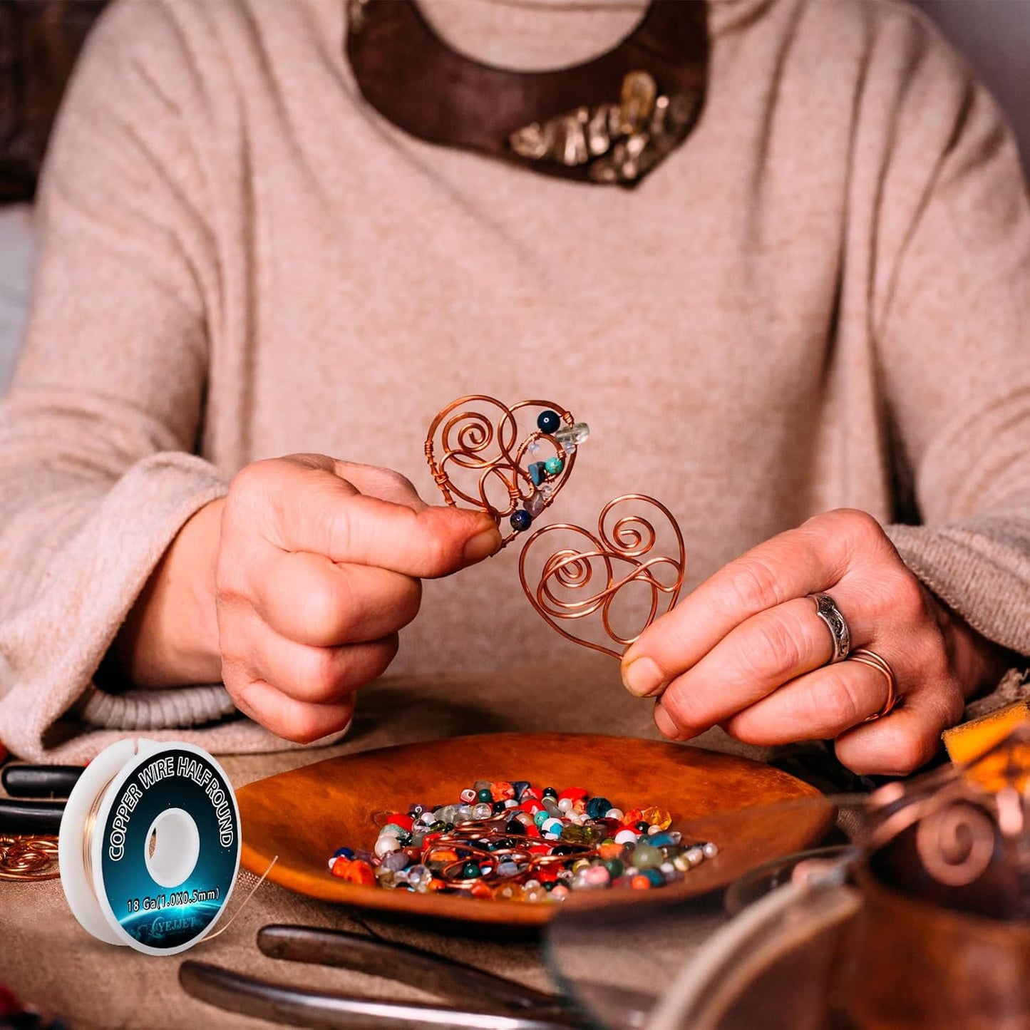 18 Gauge Copper Wire Half Round - 3.0 oz (75 Feet) Industrial Conductive Wire, Electrodeposition & DIY Projects