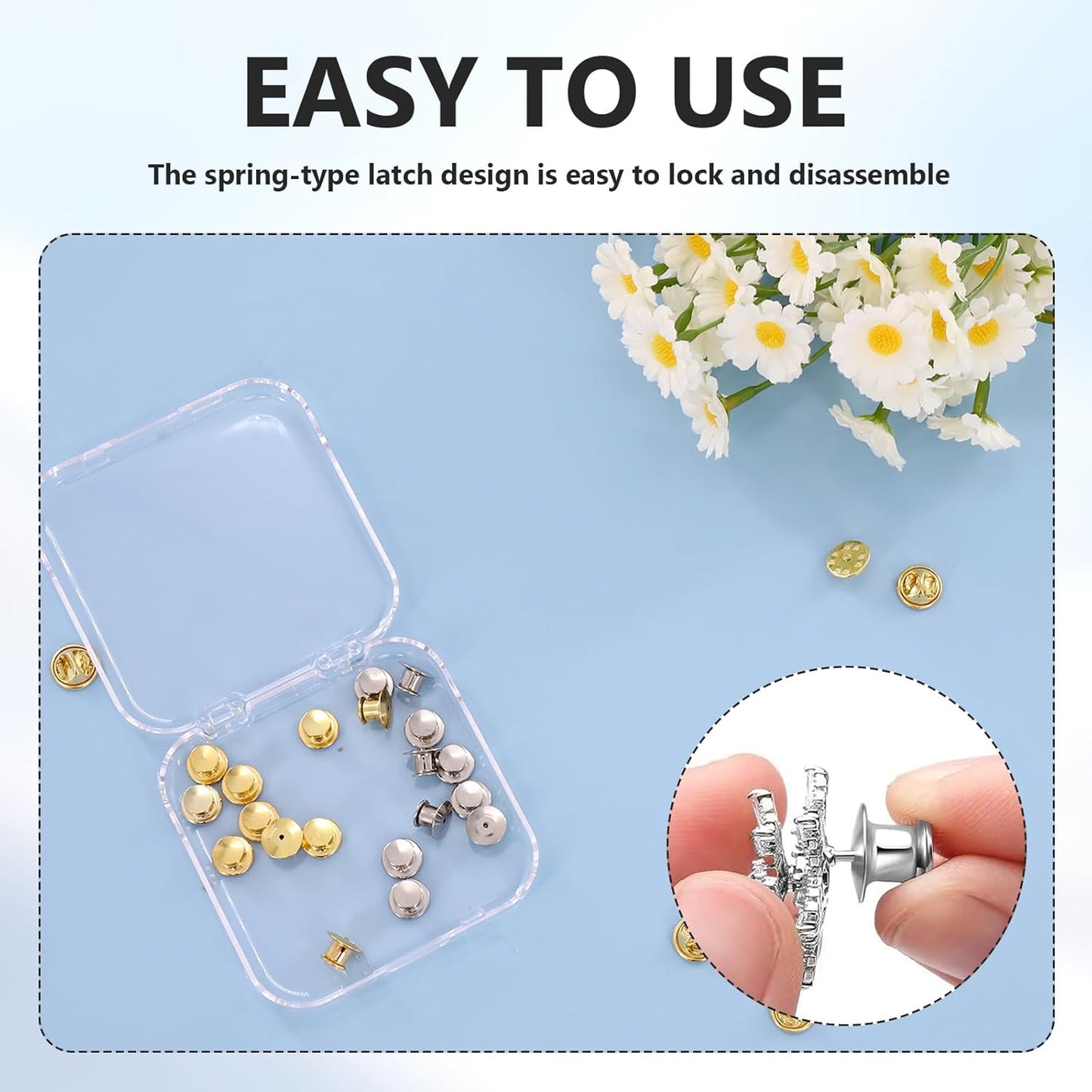 120 PCS Locking Pins Back and Backs Locking Pin, Pins Locks for Enamel Pin Backs Crafts Badge Brooches Jewelry