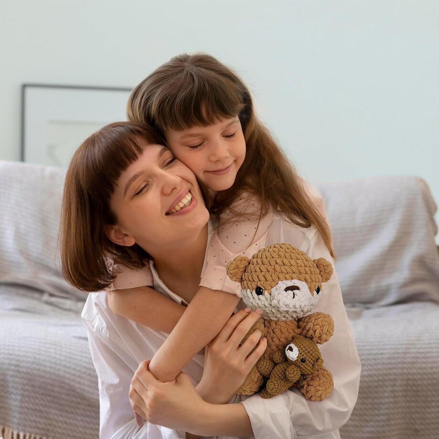 Crochetta Crochet Kit for Beginners, Crochet Starter Kit w Step-by-Step Video Tutorials, Beginner Crochet Kit for Adults Kids Women Men Complete Kit Included (Otter Mom and Baby)