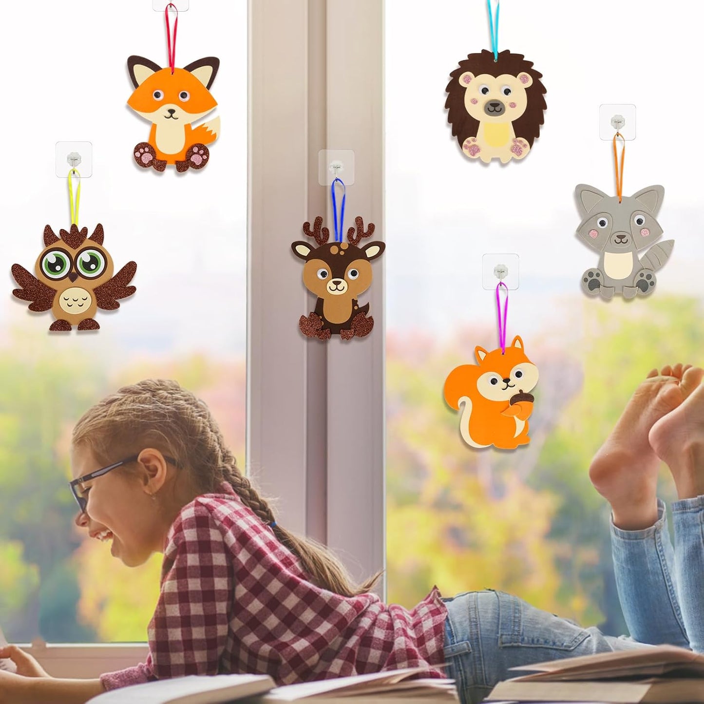 Fennoral 12 Pack Fall Craft Kit for Kids Make You Own Fall Animal Foam Stickers Fall Arts and Crafts DIY for Kids Boys Girls Party Supplies Thanksgiving Autumn Decoration