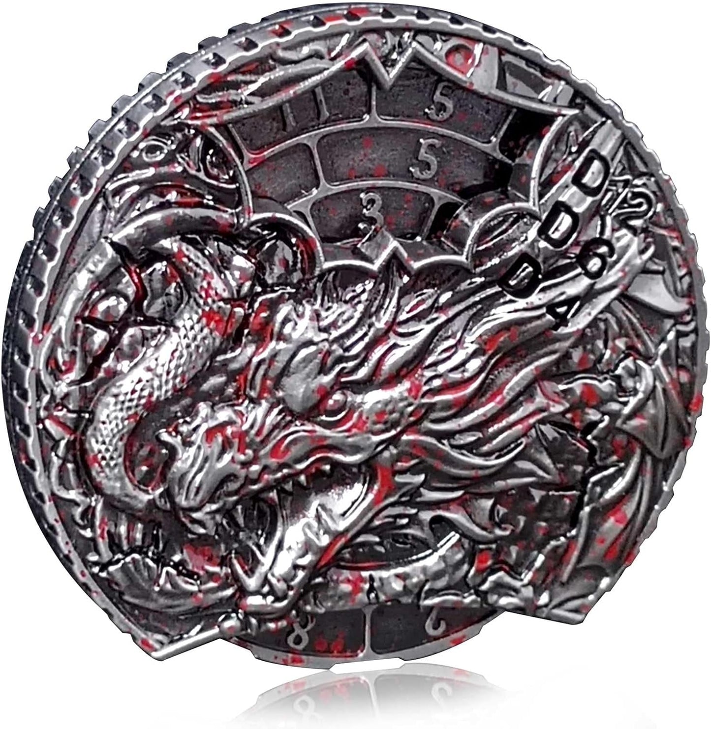 DND Dice Set Roulette: Fidget D4 D6 D8 D10 D10% D12 D20 All in One Metal D&D Spinner Dice - Cool Role Playing Dice Gifts for Dungeons and Dragons TRPG MTG Games Lover Players (Bloodstained)