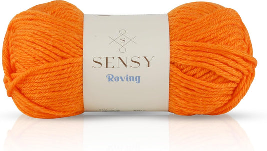 Sensy Roving Yarn, 3.5 oz, 132 Yards, Gauge 5 Bulky (Pumpkin)