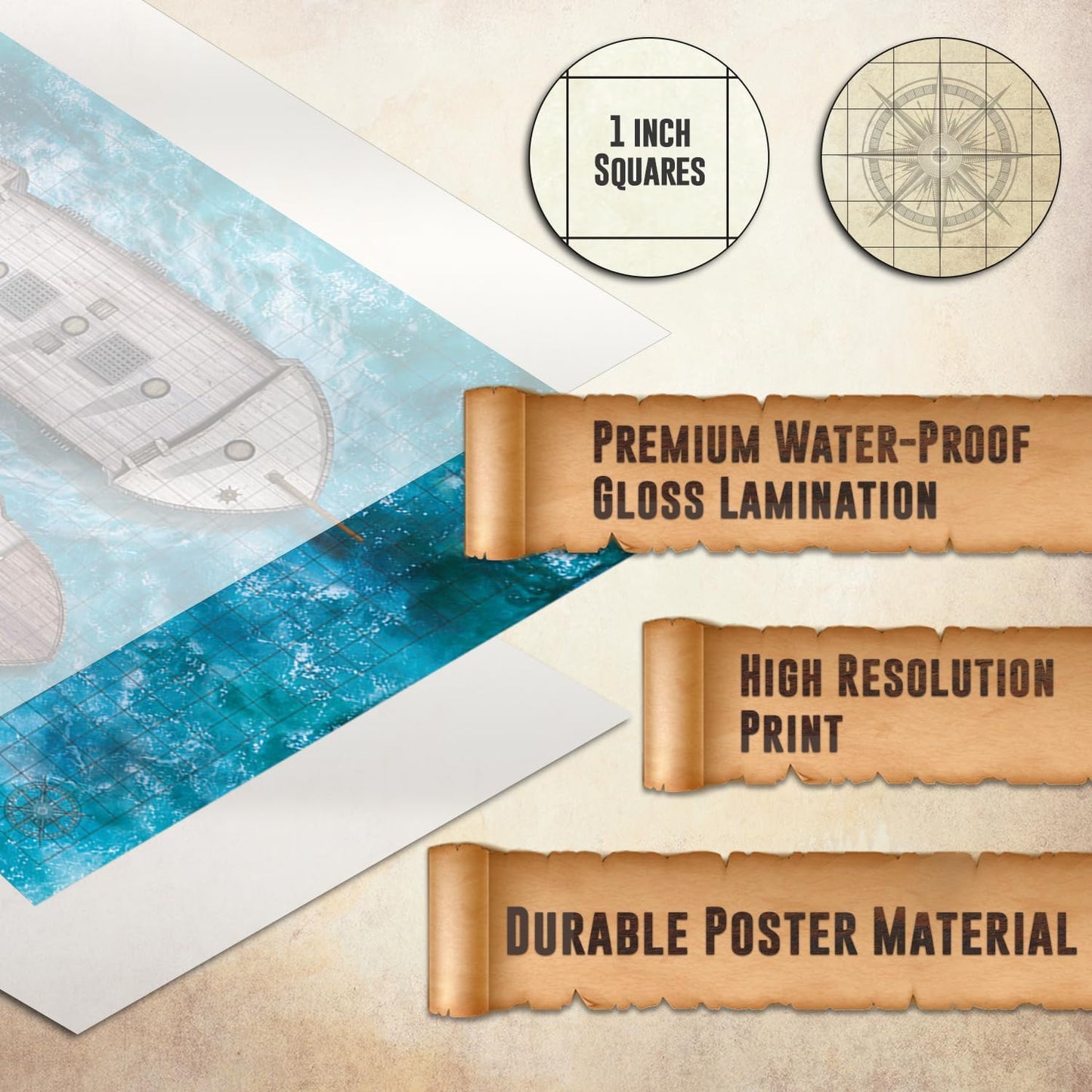 Melee Mats DND Map Starter Kit - 24” x 36" 2 Pack Double Sided, Wet/Dry Erase Battle Terrain Grid - Ultimate Tabletop Board Gaming Experience with Accessories