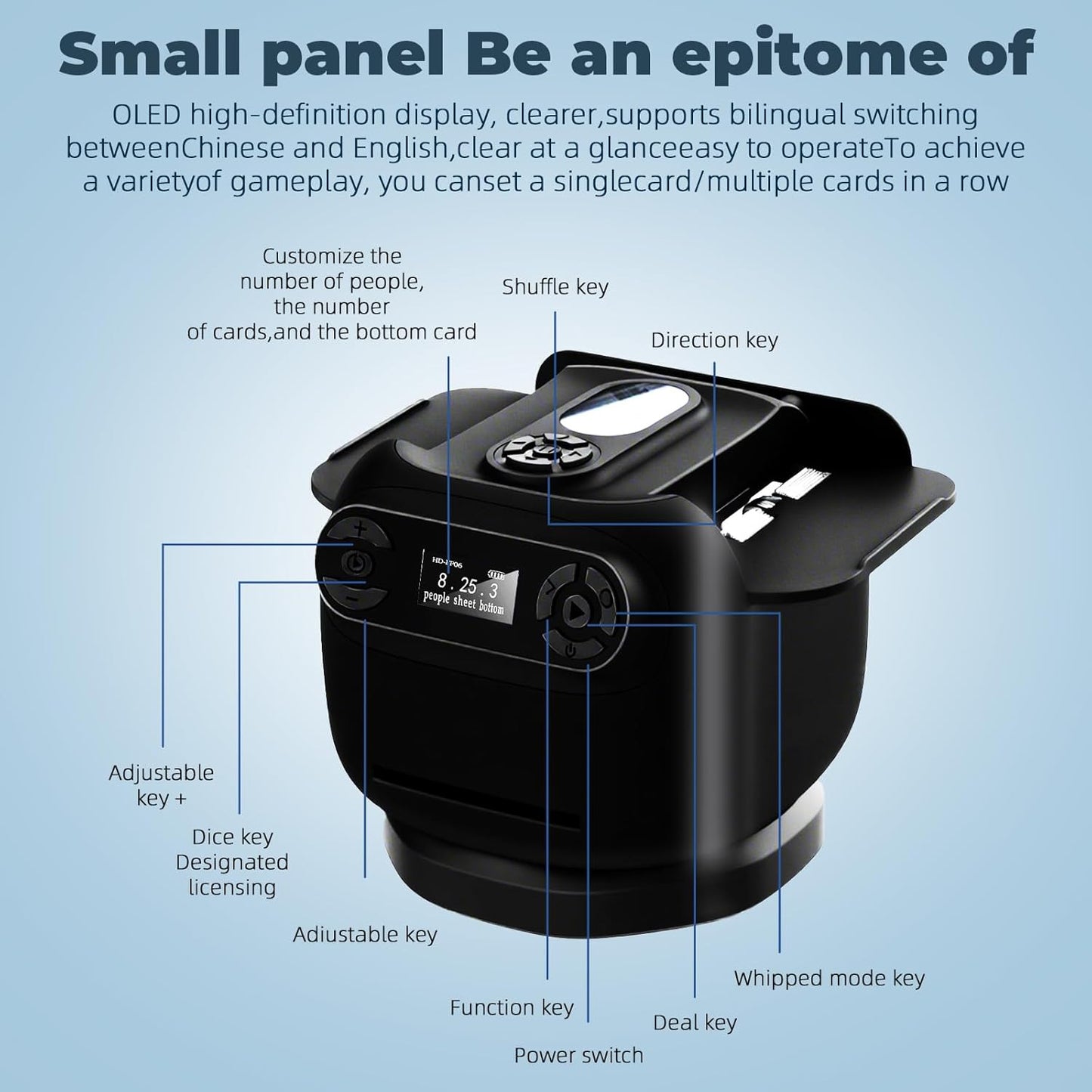 2025 Automatic Card Shuffler and Dealer Machine, 2-in-1 Smart 360°Rotating Card Dealer and Shuffler Machine, Super Quiet, Safer, Various Card Games for Home and Club-Black