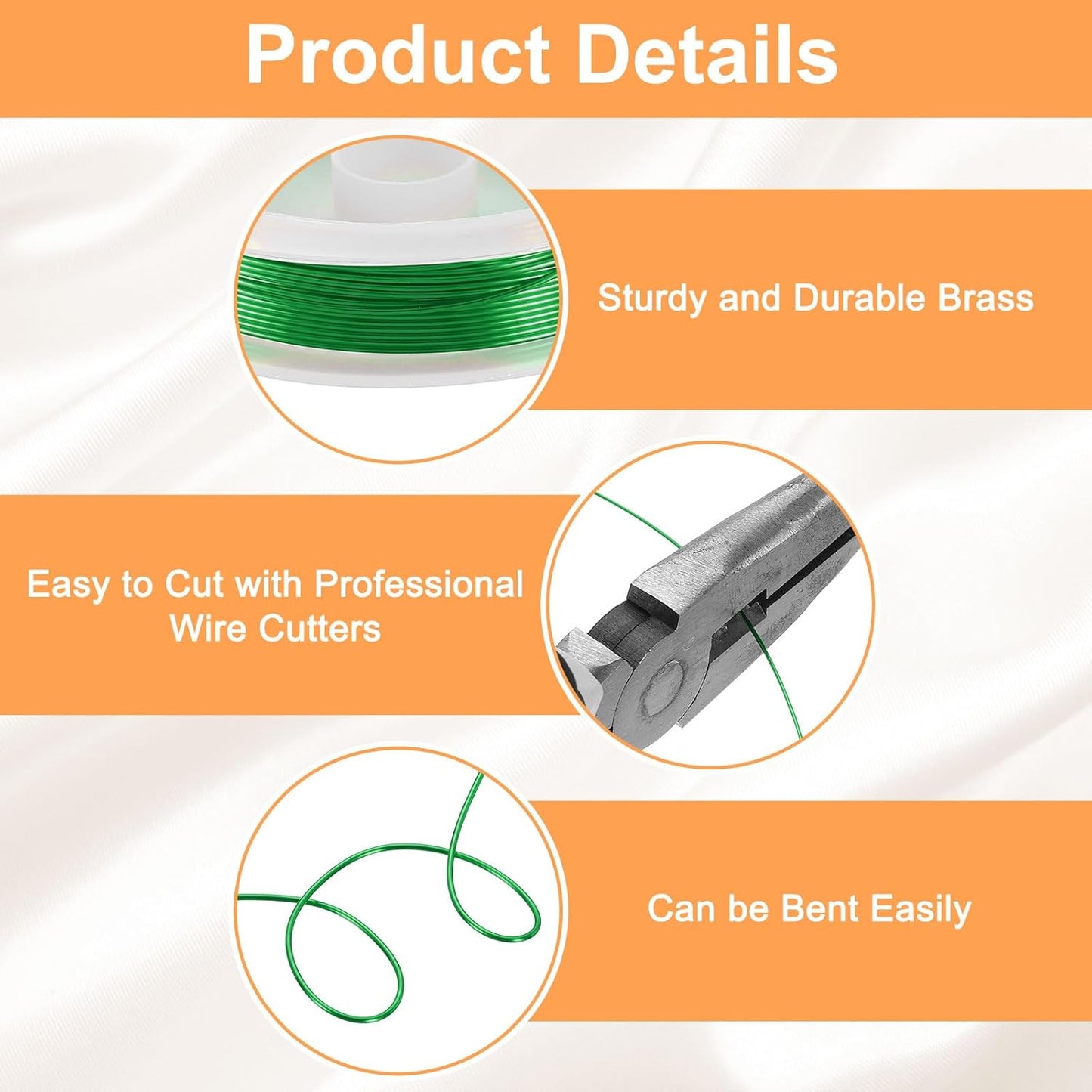 HARFINGTON 13ft Jewelry Wire, 22 Gauge (0.6mm) Brass Craft Soft Metal Tarnish Resistant Copper Beading Wire for Jewelry Making Supplies Crafting, Green