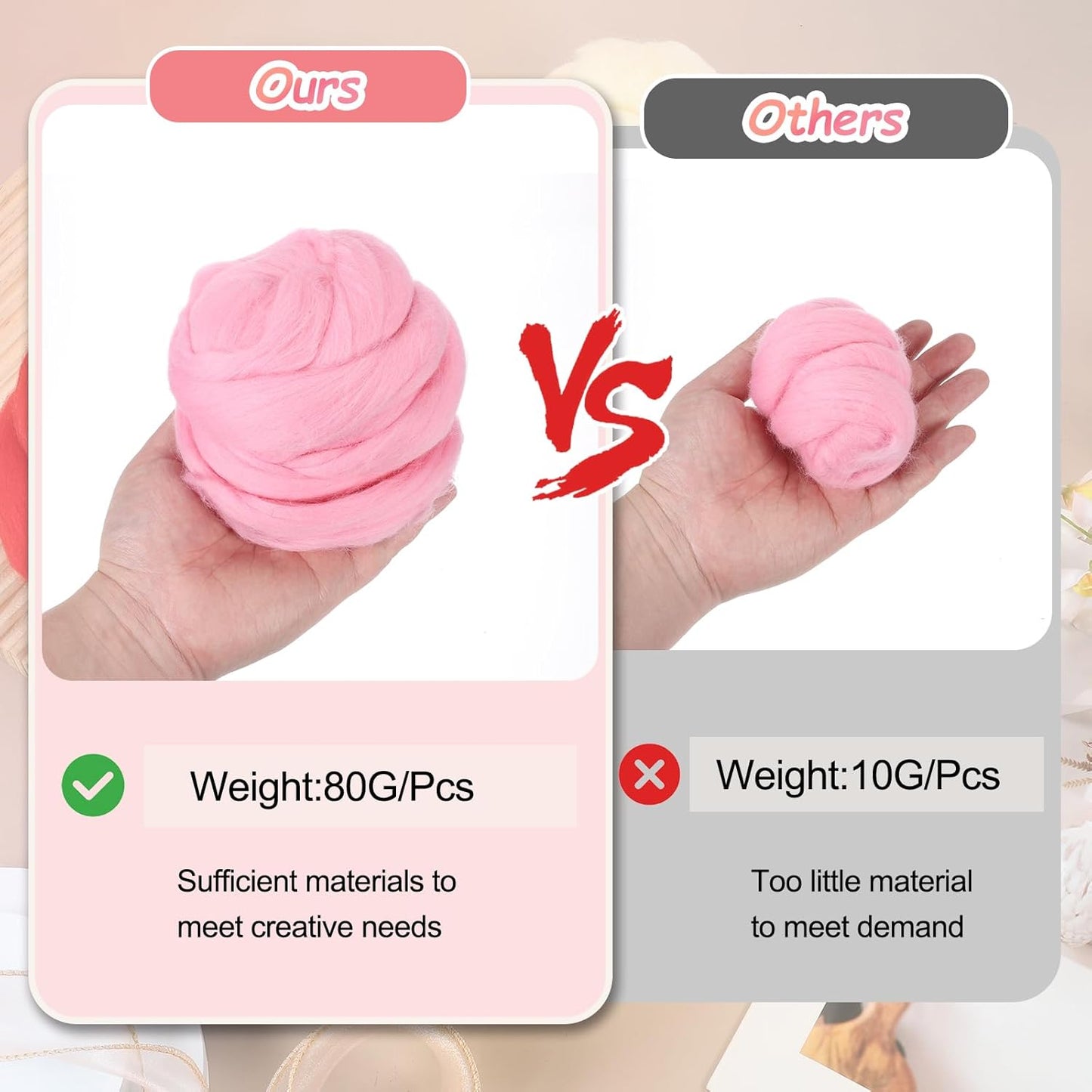 PATIKIL Wool Roving Yarn, 250G/8.8OZ Felting Wool Pure Roving Yarn, Grass Green