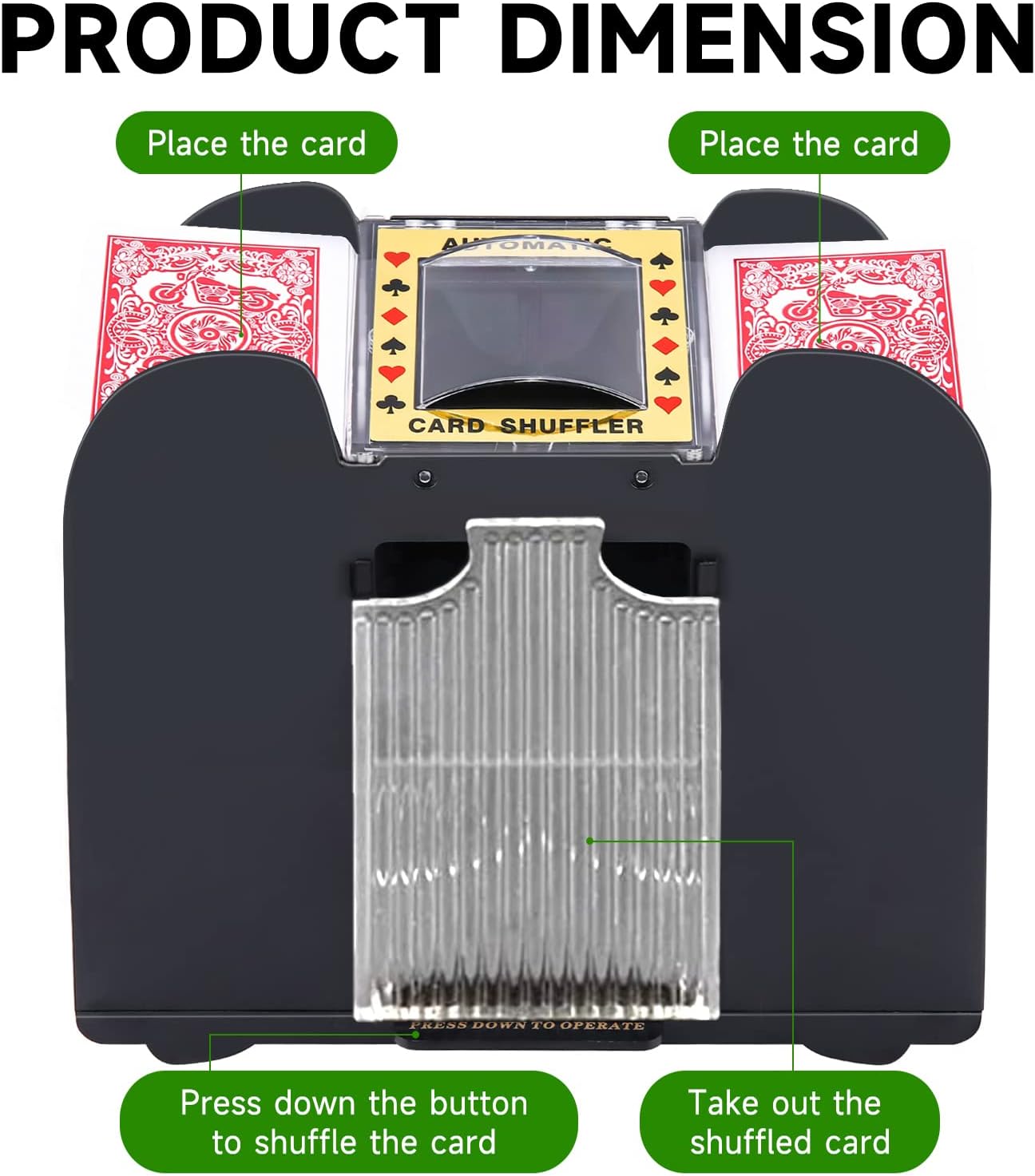 Unniweei Automatic Card Shuffler, Battery-Operated Electric Shuffler, Casino Card Game for Poker, Home Card Game, UNO, Phase10, Texas Hold'em, Blackjack, Home Party Club Game