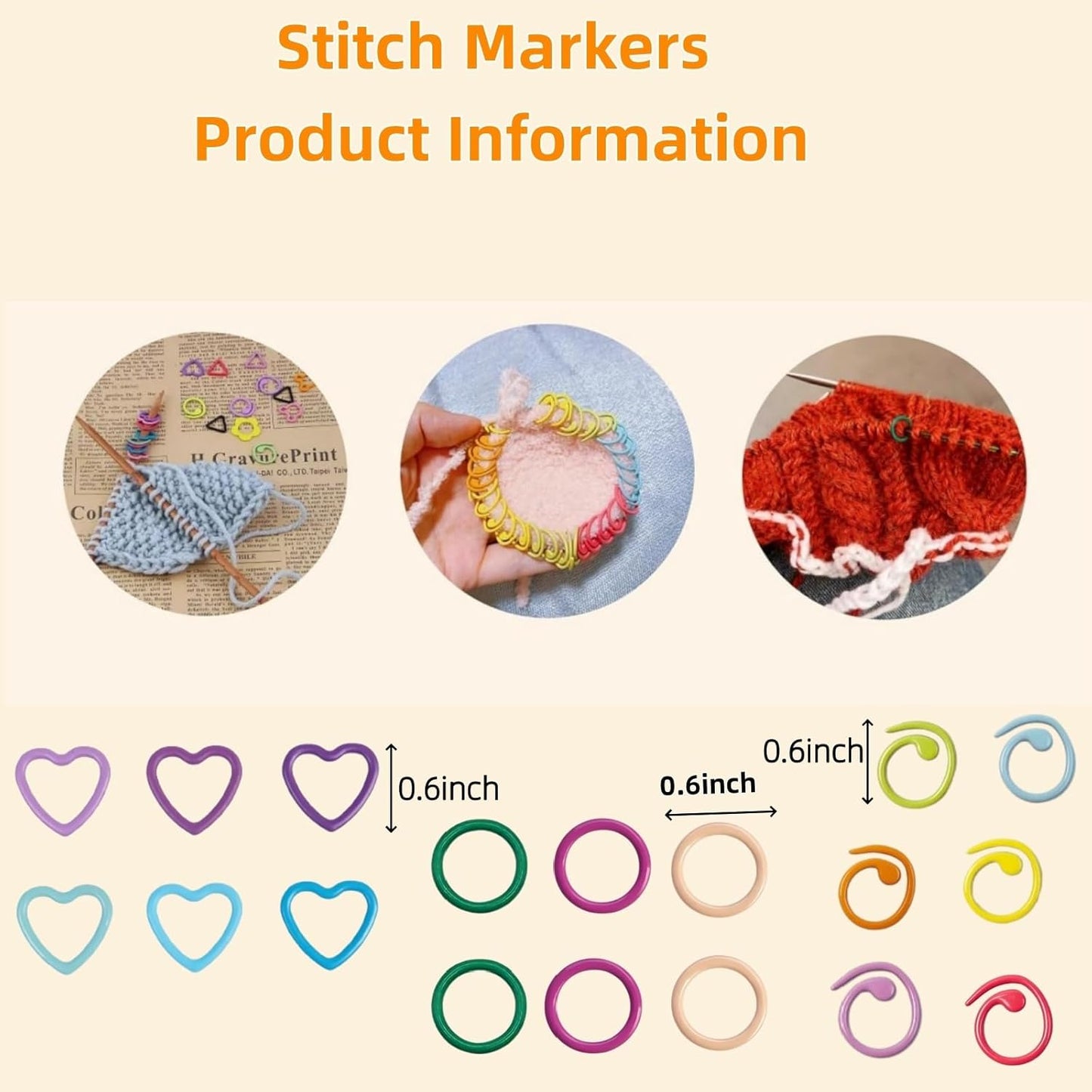 Hilsayum Flower Shape Metal Stitch Markers,50Pcs Colorful Stitch Markers with Storage Box