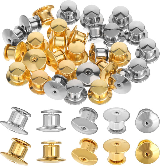 30 PCS Metal Locking Pin Backs for Enamel Pins, Pin Locks for Enamel Pins, Pin Backs Locking for Lapel Hat Badge