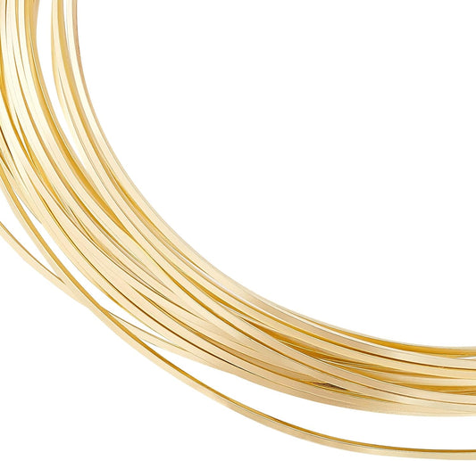 BENECREAT 22Gague 16.4 Feet Real 14K Gold Plated Square Brass Wire, Light Gold Soft Jewelry Wire for Necklace and Bracelet Making