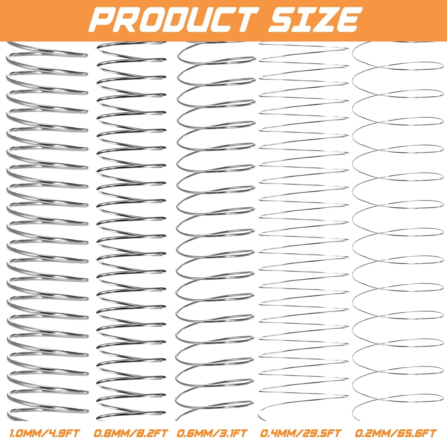 Mixweer 15 Pcs 5 Size Copper Wire 18 20 22 26 32 Gauge Tarnish Resistant Jewelry Wire for Jewelry Making 121 Yard Metal Beading Crafting (Silver)