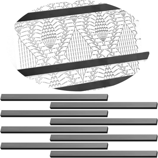 Flutesan 8 Pcs Knitting Chart Keeper Magnet Replacement Set Cross Stitch Line Keeper Knitting Pattern Holder Fold up Pattern Holder, Only Magnet (Large Size)
