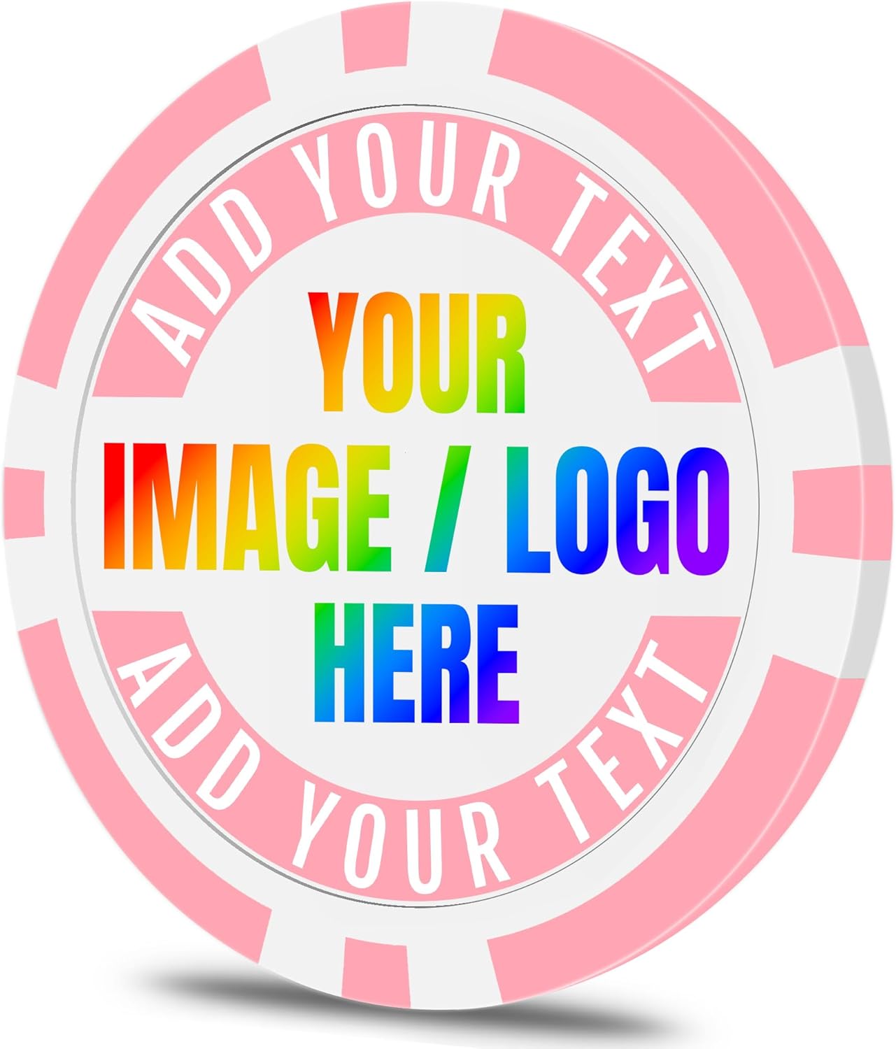 50 Custom Poker Chips, Personalized with Your own Logo, Photo or Text - 11.5g Casino Chips for Poker Gram, Tournaments, Business Card, Token