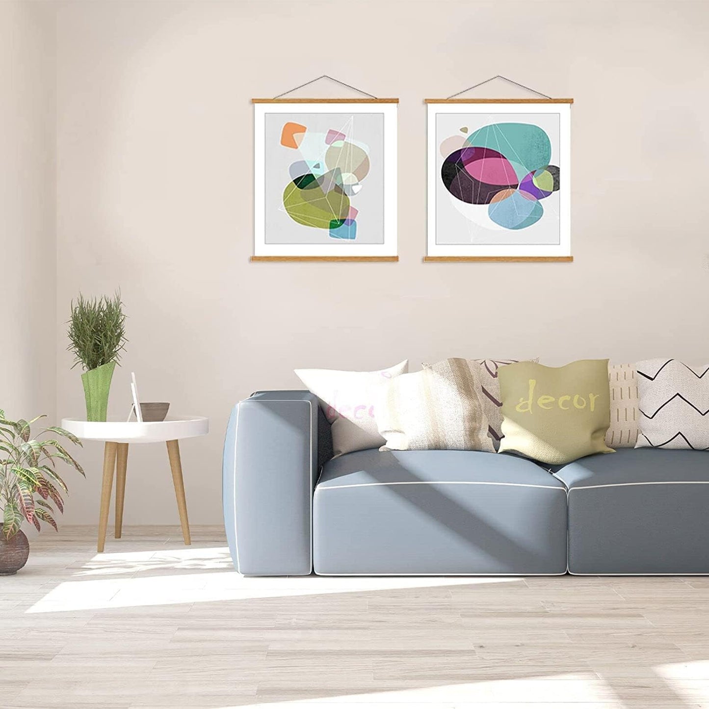 WITCOLOR 36 Inch Wide Magnetic Frames, Strong Magnet, Wood Poster Hanger for Diamond Painting, Maps, Pictures, Prints, Scrolls, Canvas Artwork, Movie Poster, Bedroom, Office