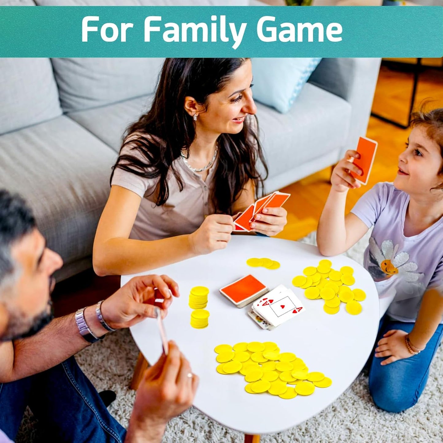 Coopay 1000 Pieces Plastic Poker Chips, Bingo Chips Bulk Learning Counters Disks Poker Card Game, Counting Markers for Math Practice, Game Tokens and Teaching Rewards, 25 mm/ 1 Inch (Yellow)