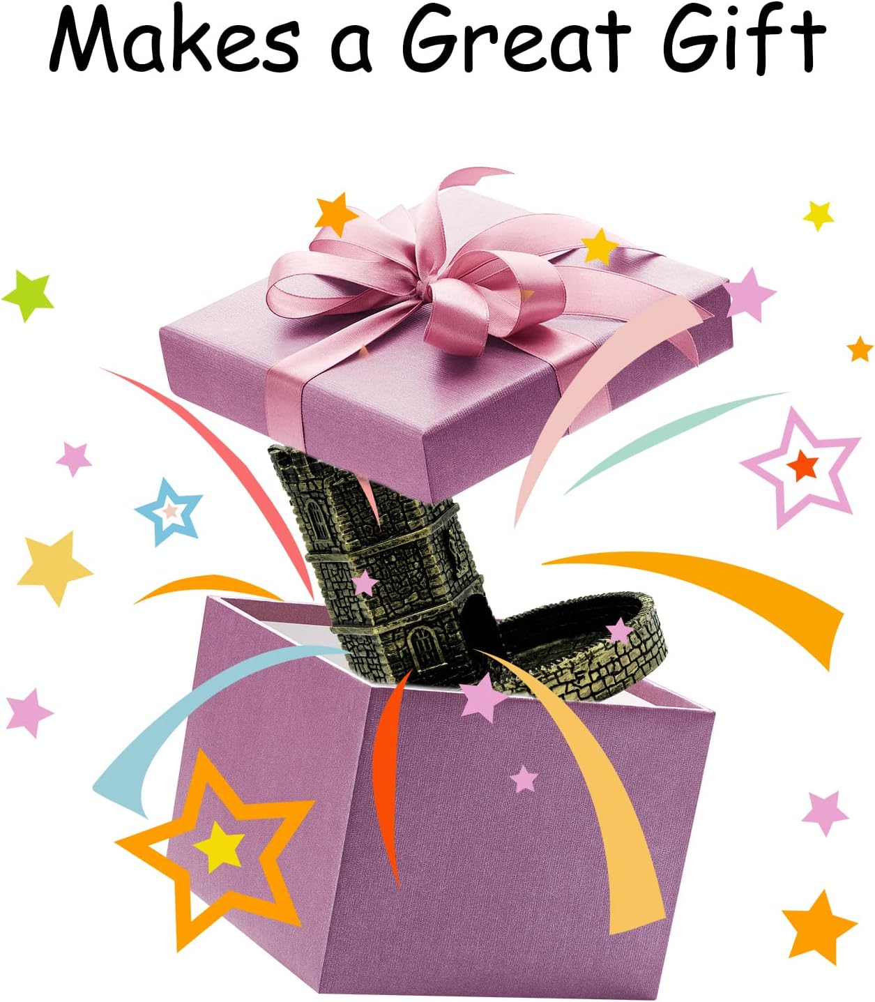 D&D Dice Tower, Castle Dice Rolling Tower for Role Playing Game | Easy Roller Perfect for DND Board Game and RPG (Ancient Golden)