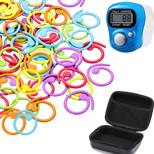 60PCS Metal Stitch Markers,Crochet Knitting Stitch Markers Yarn Row Stitch Counter with Case