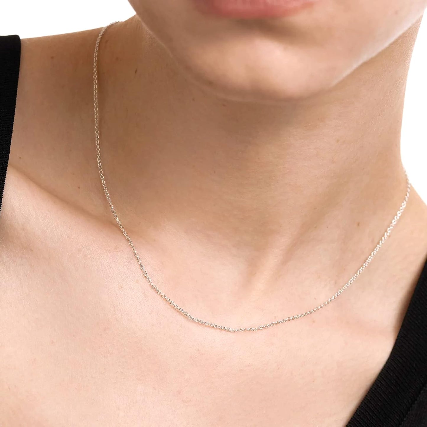 Wholesale 12 PCS Silver Plated Solid Brass Fine Flat Cable Chains Bulk for Jewelry Making 18-30 inches (26 Inch(2MM))