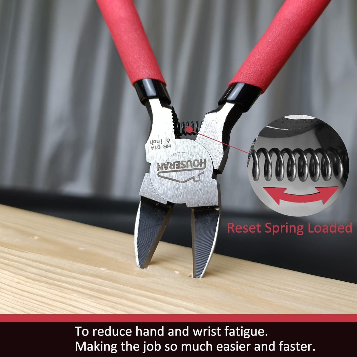 Wire Cutters, 5 PACK, 6" Wire Cutter Set, HOUSERAN Side Cutters Flush Cut Pliers, Diagonal Cutting Pliers with 2 Layers Non-slip Handle, Spring Loaded Wire Cutters for Jewelry Making, Crafts, Zip Tie