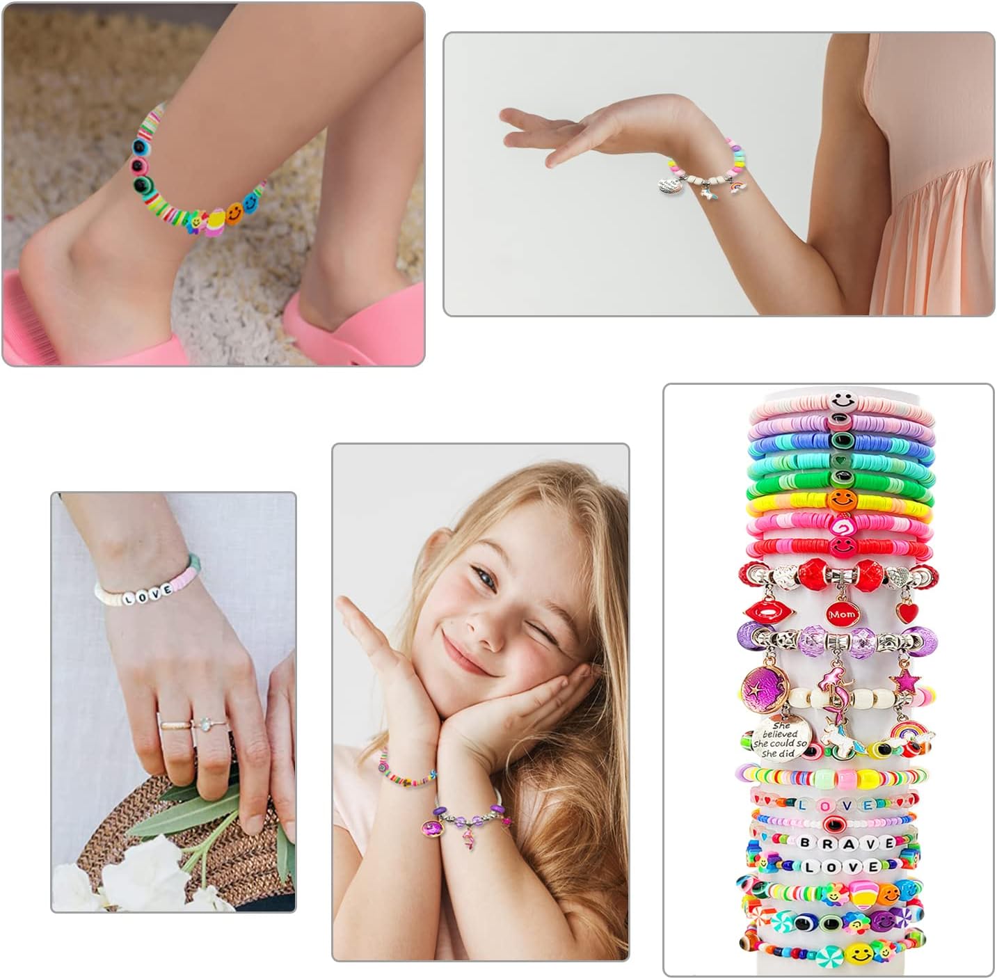 leitait Girls Toys Bracelet Making Kit - 3000pcs Charm Jewelry Making Kit Supplies,Easter Basket Stuffers,Unicorn/Mermaid Crafts Birthday Christmas Gifts for Girls Ages 5 6 7 8 9 10 11 12 Years Old