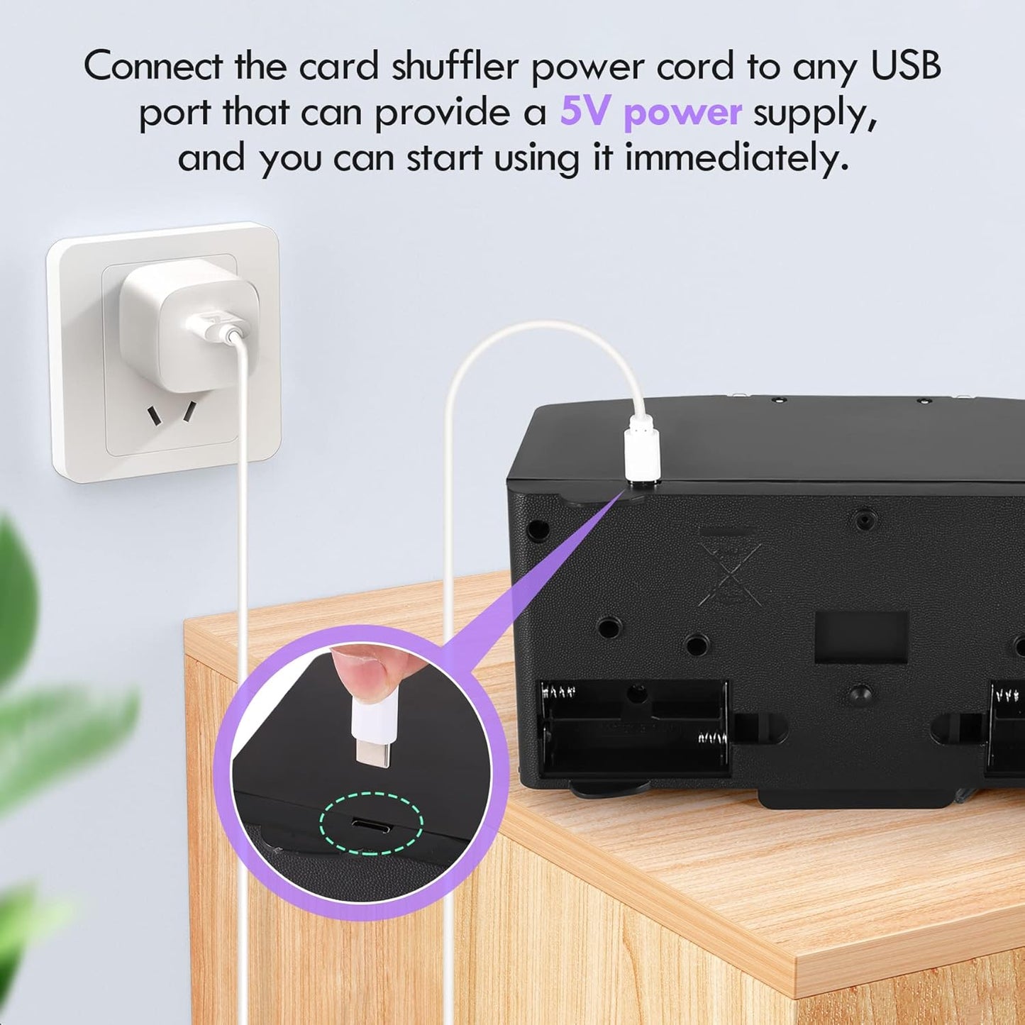 Card Shuffler 2 Deck, USB-C/Battery-Powered Automatic Playing Card Shuffler for UNO Poker Home Card Games