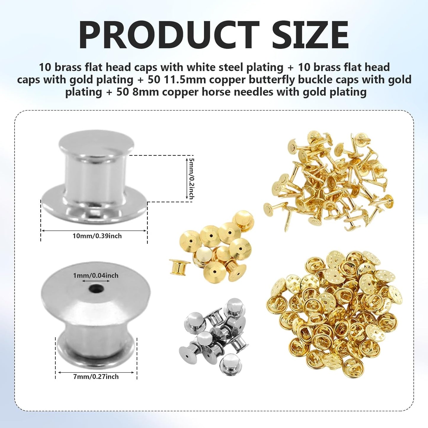 120 PCS Locking Pins Back and Backs Locking Pin, Pins Locks for Enamel Pin Backs Crafts Badge Brooches Jewelry