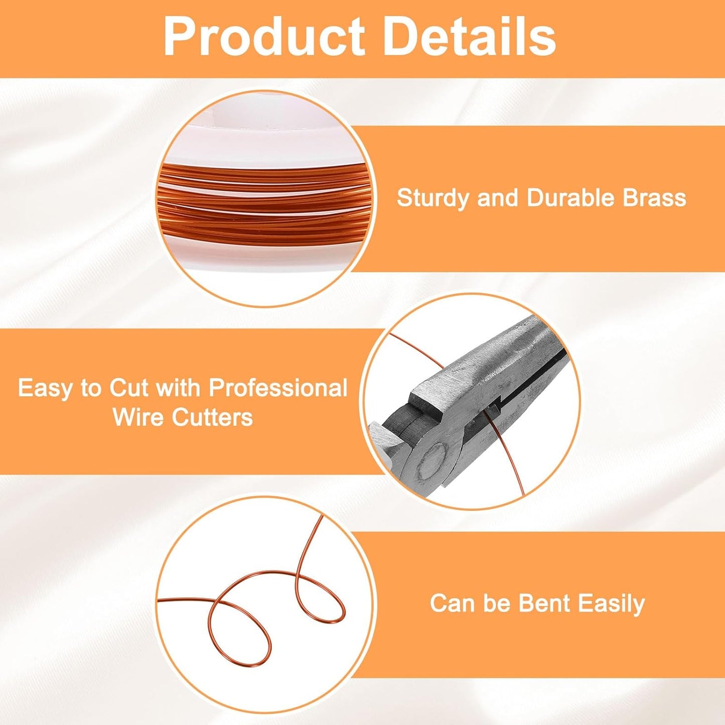 HARFINGTON 8ft Jewelry Wire, 20 Gauge (0.8mm) Brass Craft Soft Metal Tarnish Resistant Copper Beading Wire for Jewelry Making Supplies Crafting, Coffee