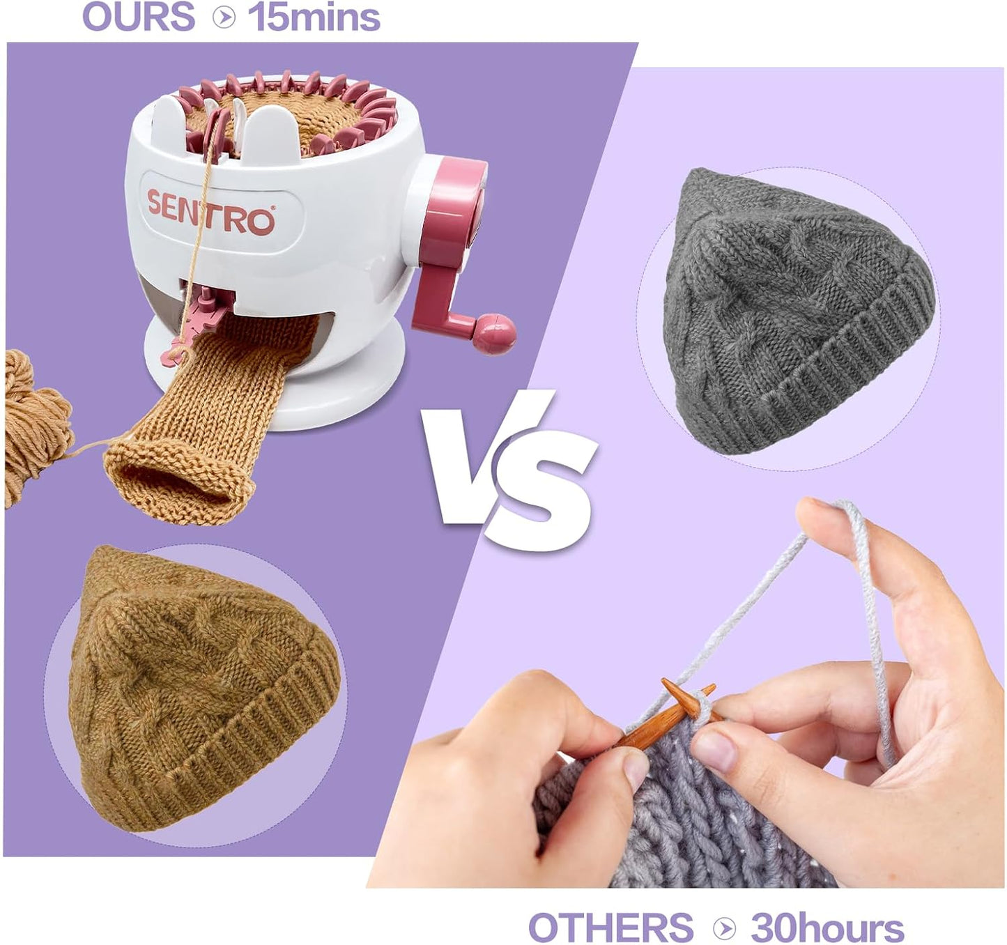 SENTRO Knitting Machine, 22 Needle Knitting Machines, Smart Knit Loom Machine, Circular Weaving Crochet Knitting Loom Machine Kit, DIY Knitting Crochet Machine for Adults and Kids ﻿