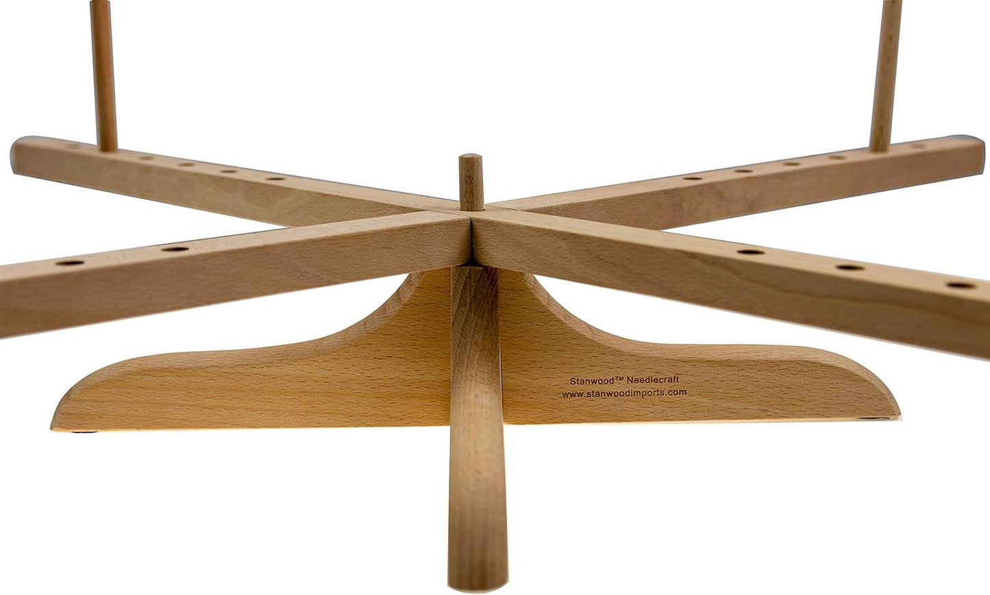 Stanwood Needlecraft Tabletop Amish Style Wooden Yarn Swift 2.5-6 feet