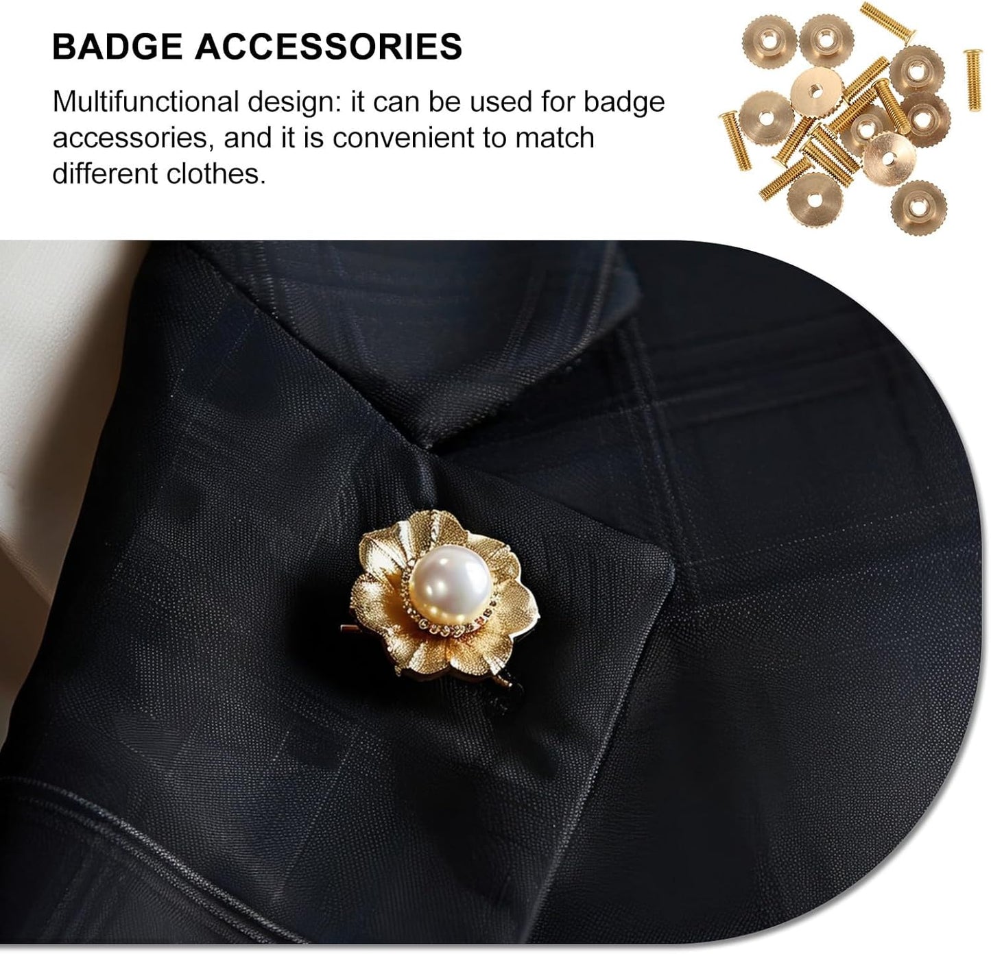 NUOBESTY 10 Sets Butterfly Cap Spike Horse Needles Metal Pin Back with Screw Caps for Crafting Brooches Badges Hat Pins Accessories