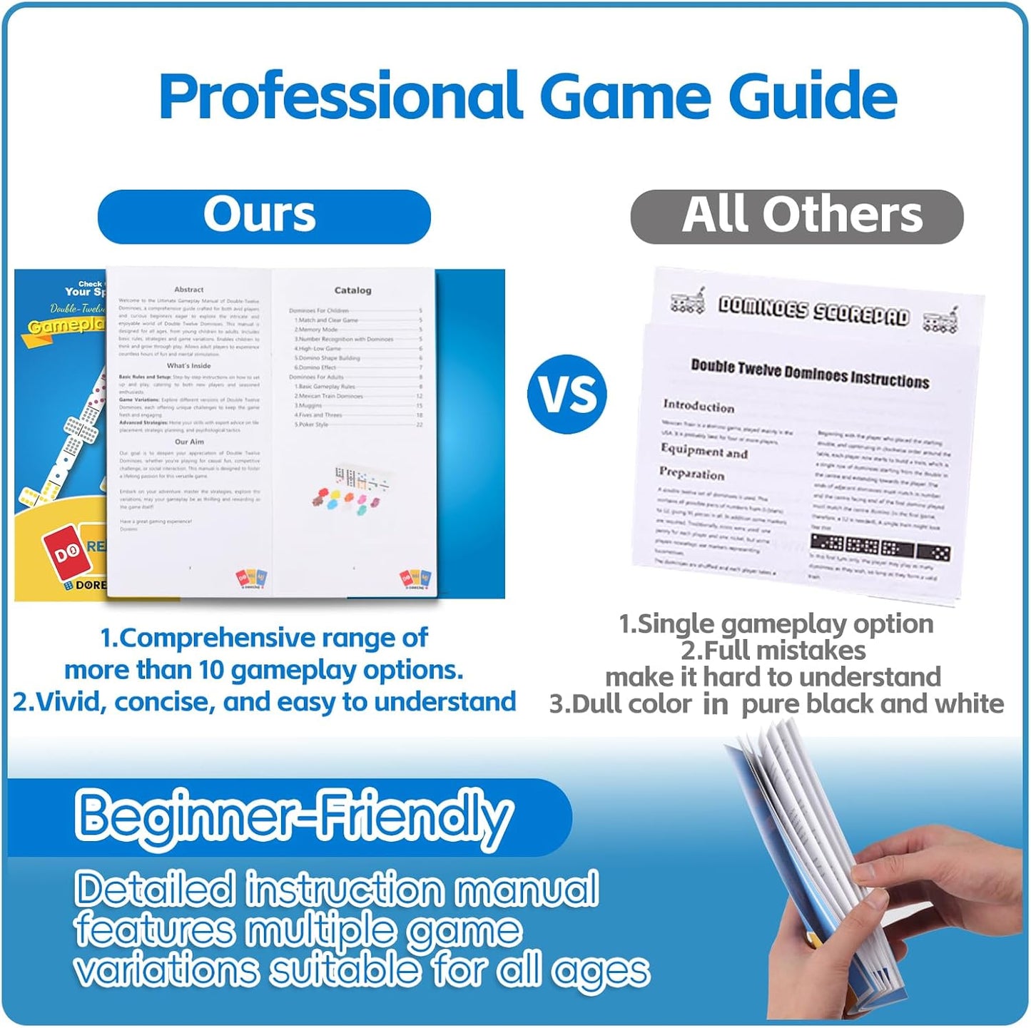 Mexican Train Dominoes Set with 6 Wooden Holders, Double 12 Colored Dot Dominoes with Update Hub, Travel Train Game with 91 Tiles and Portable Carry Case, Family Board Team Games