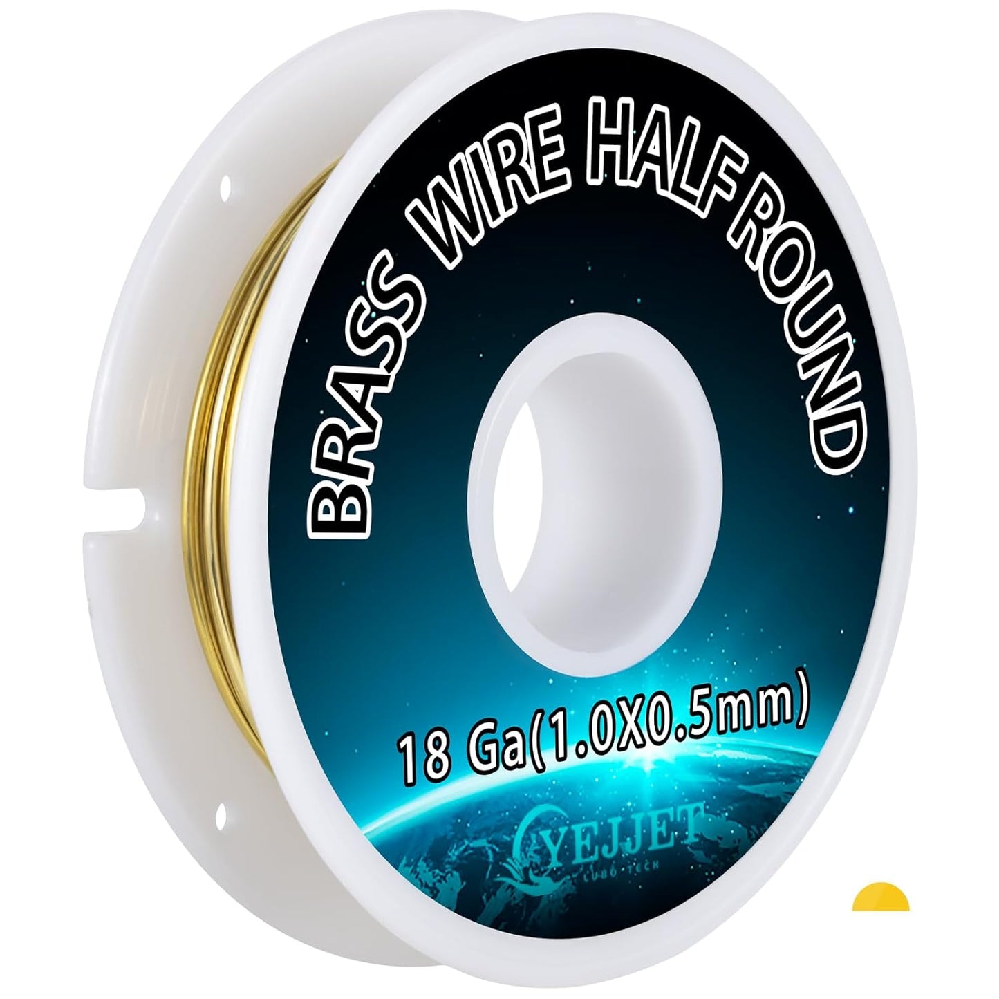 18 Gauge Brass Wire Half Round 1.02x0.51mm - 3.0 oz 75 Feet Jewelry Making, DIY Craft Metal Wire