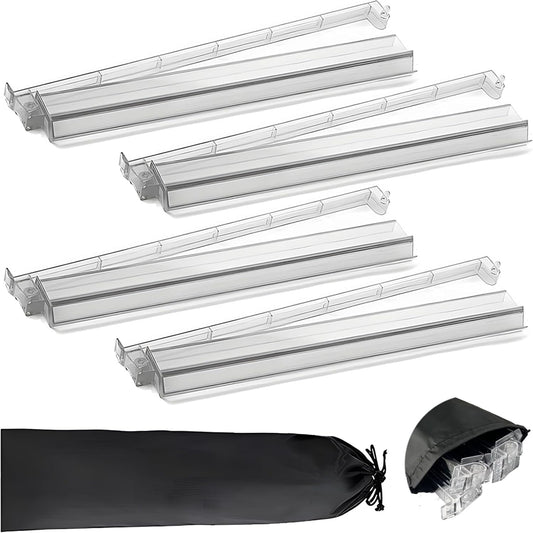 Set of 4 Mahjong Tile Holder, Acrylic Mahjong Racks with Pushers 18" Comes with Storage Bag, Enhanced wear Resistance, Suitable for Parties, Birthdays, Thanksgiving, Christmas