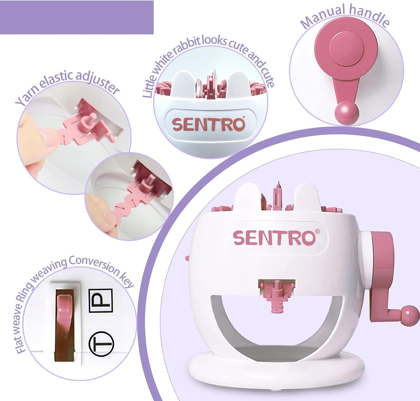 SENTRO Knitting Machine, 22 Needle Knitting Machines, Smart Knit Loom Machine, Circular Weaving Crochet Knitting Loom Machine Kit, DIY Knitting Crochet Machine for Adults and Kids ﻿