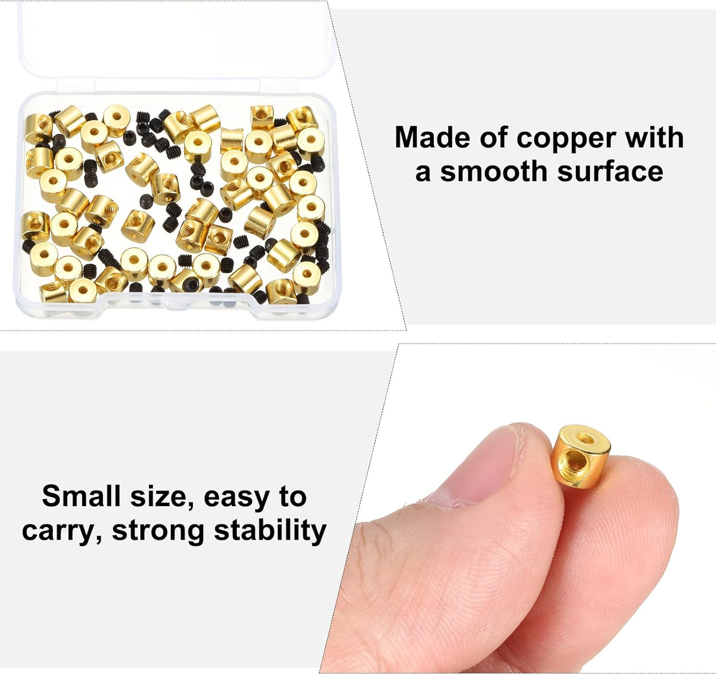 MECCANIXITY 50 Pcs Metal Locking Pin Backs, Locking Pin Keepers Clasps 5mm(H) with 4 Wrench Replacement in Storage Case for Badge, Brooch, Gold Tone