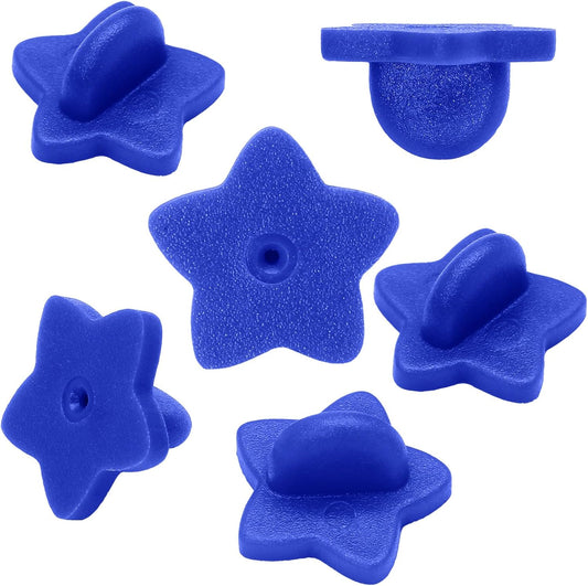 100 Pack Star Shape Rubber Pin Backs, Lapel Pin Backing Locking Pin Keepers, Brooch Holder for Uniform Badge Hat Tie（Dark Blue）
