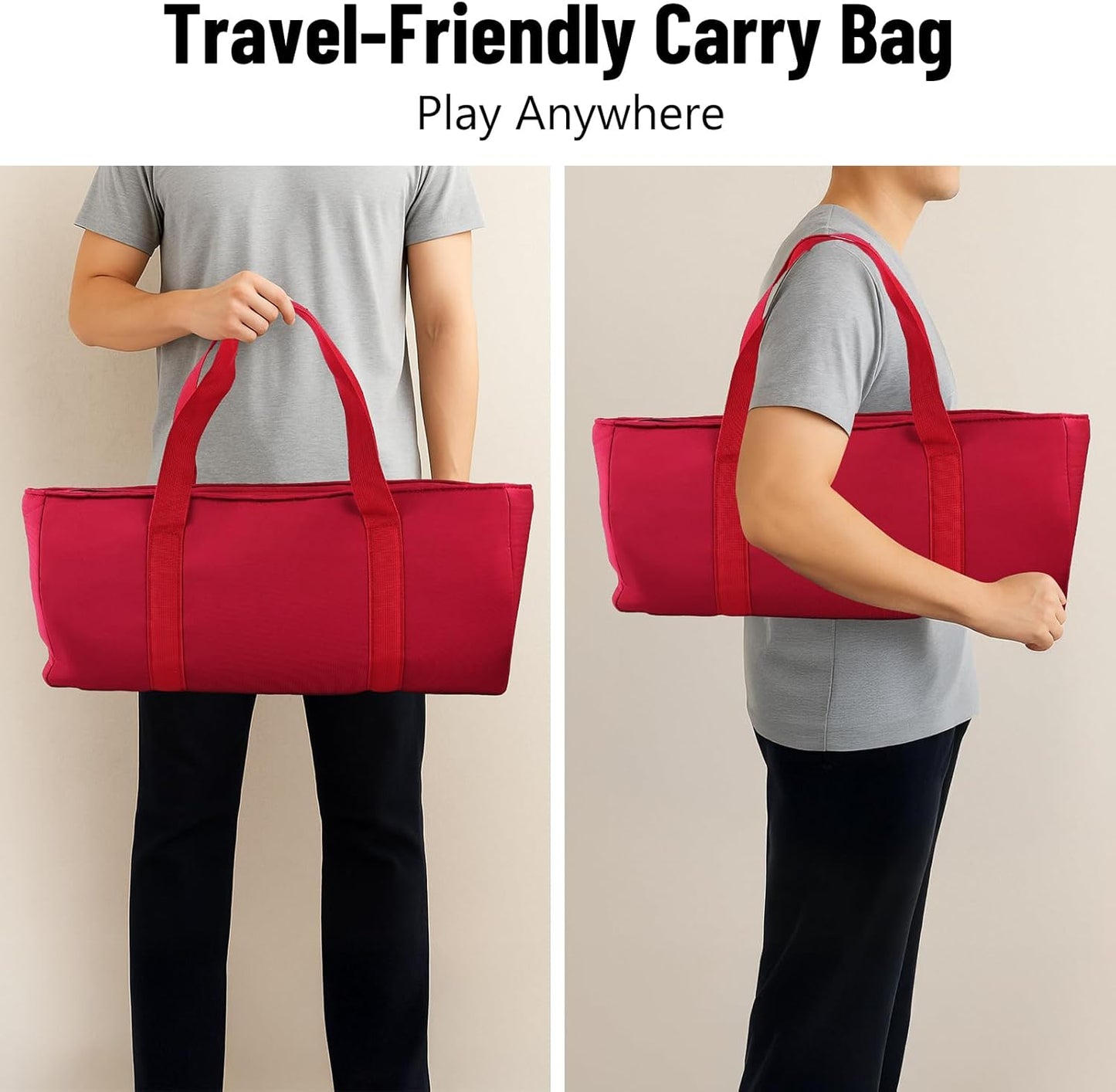 American Mahjong Tile Set – 166 White Tiles, 4 All-in-One Color Racks with Pushers, 3 Dice, Portable Red Carrying Bag – Complete Mahjong Game Set