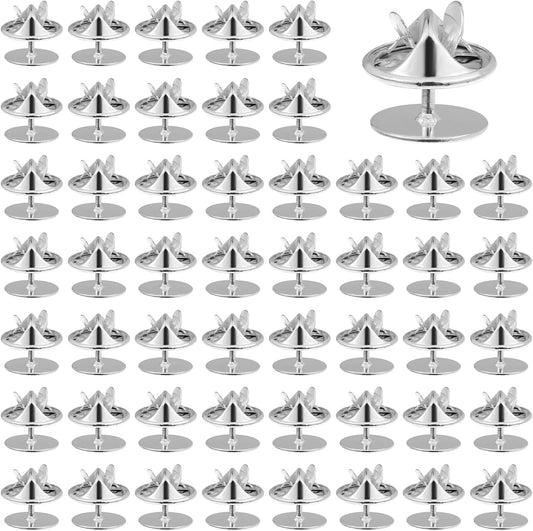 50 Pairs Silver Metal Pin Backs, Butterfly Tie Tacks Blank Pin Keepers Enamel Pin Locking Backs for Clothes Brooch Uniform Badges Lapel Hat Tie Tack Craft Making Jewelry Making