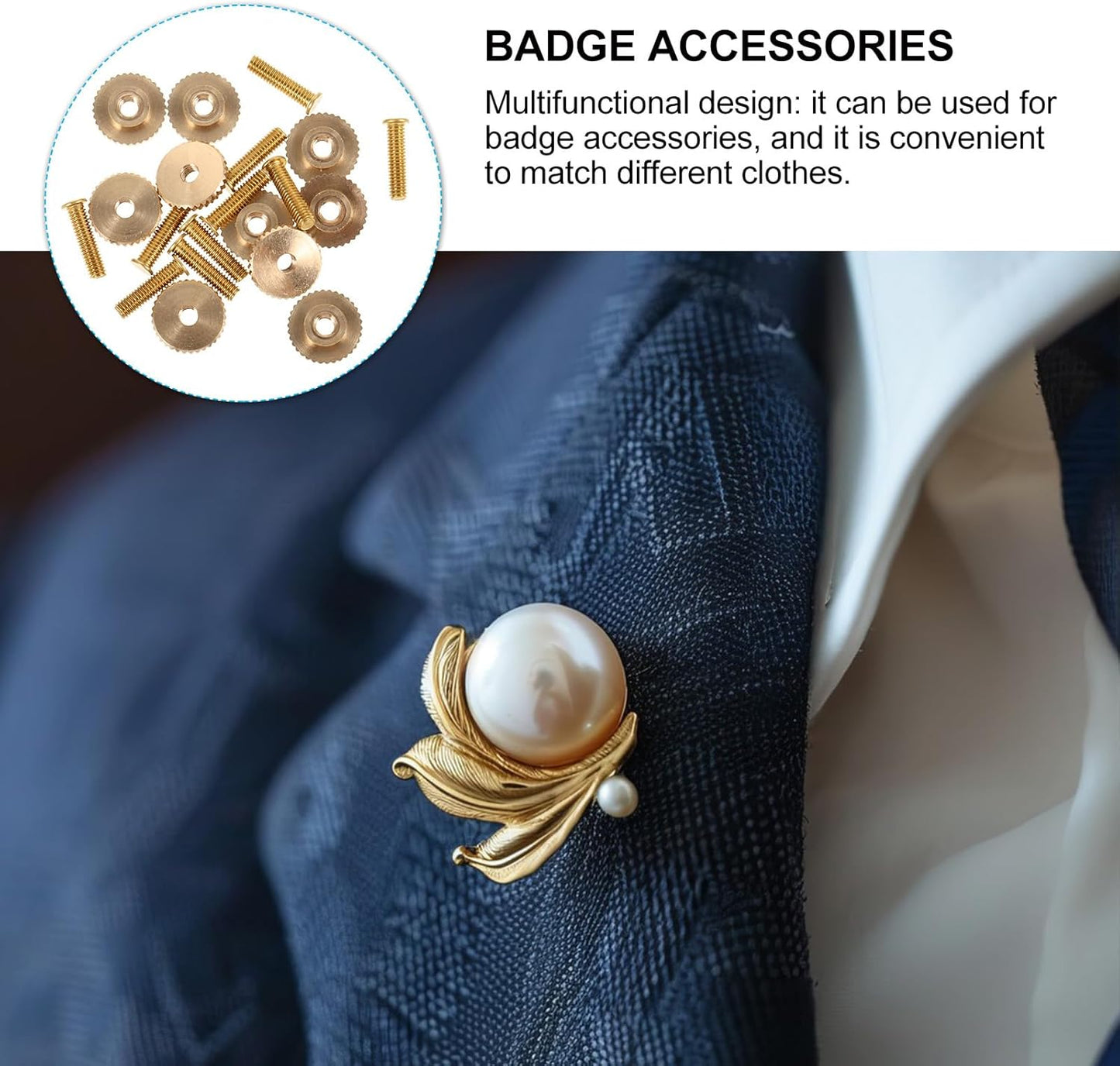 NUOBESTY 10 Sets Butterfly Cap Spike Horse Needles Metal Pin Back with Screw Caps for Crafting Brooches Badges Hat Pins Accessories