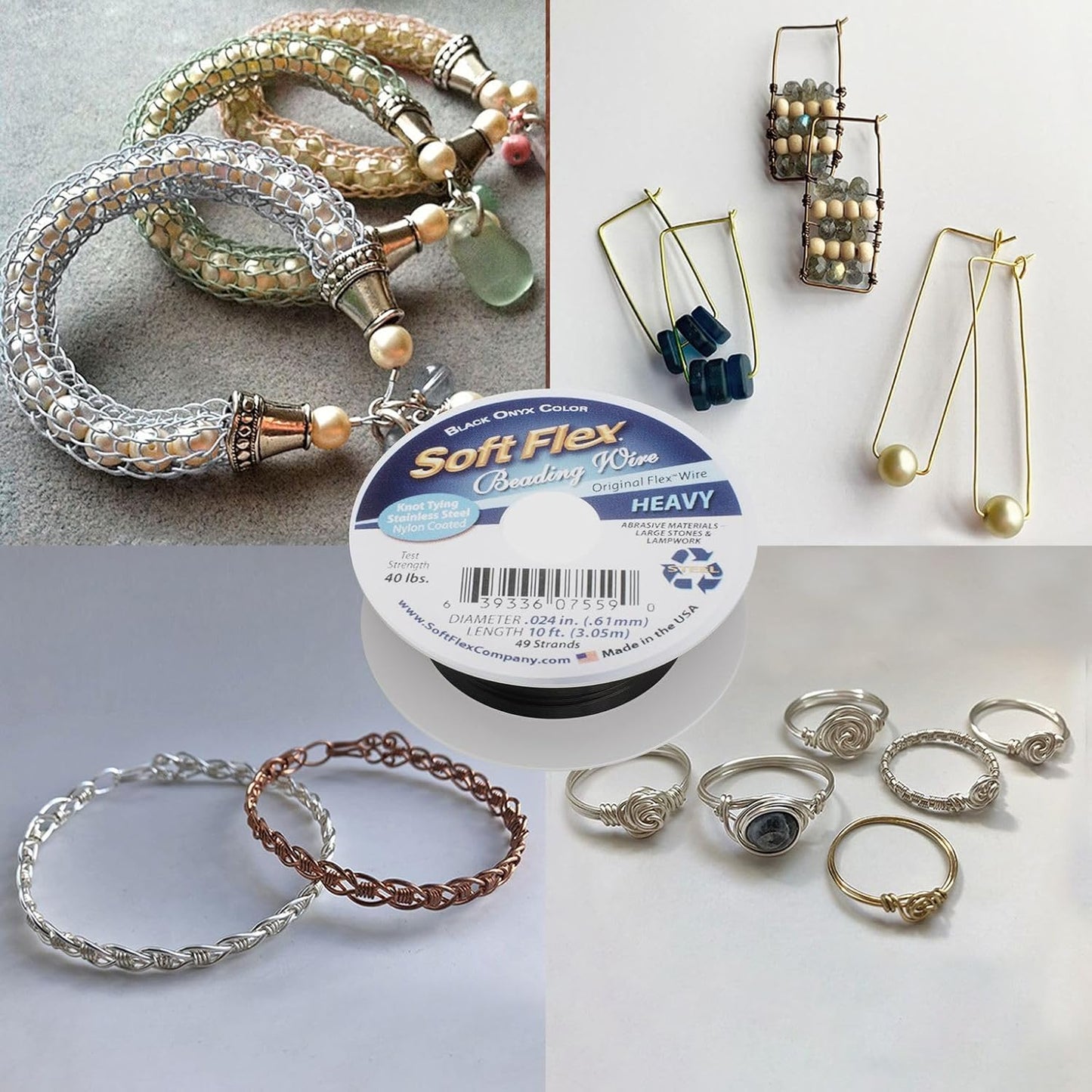 Soft Flex 49 Strand Beading Wire - Heavy 0.24 Diameter - 10 Feet Nylon Design Wire