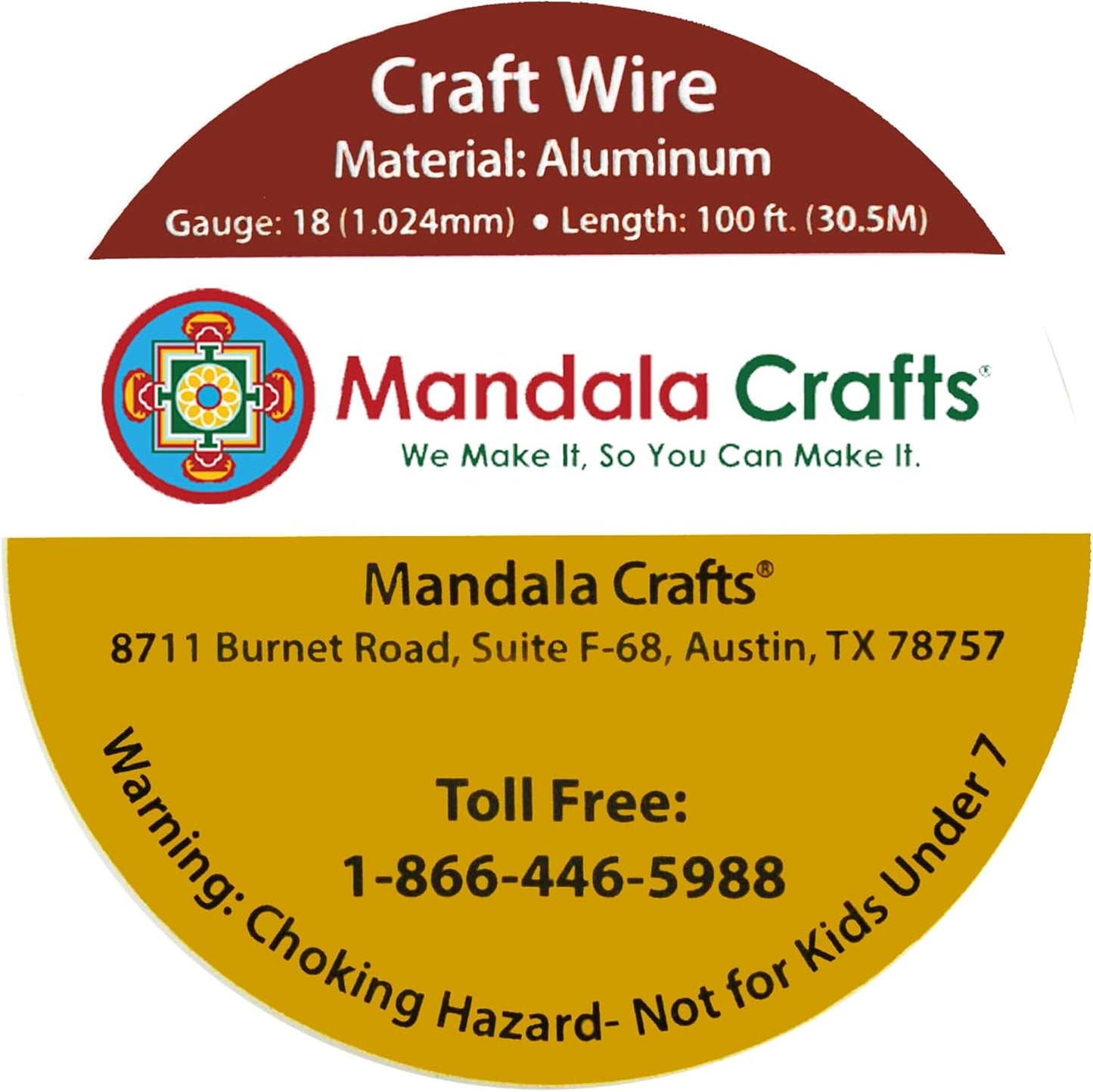 Mandala Crafts 18 Gauge Anodized Aluminum Craft Wire for Jewelry Making - 100 FT Colored Flexible True Blue Wire - Bendable for Bonsai Armature Crafting Sculpting