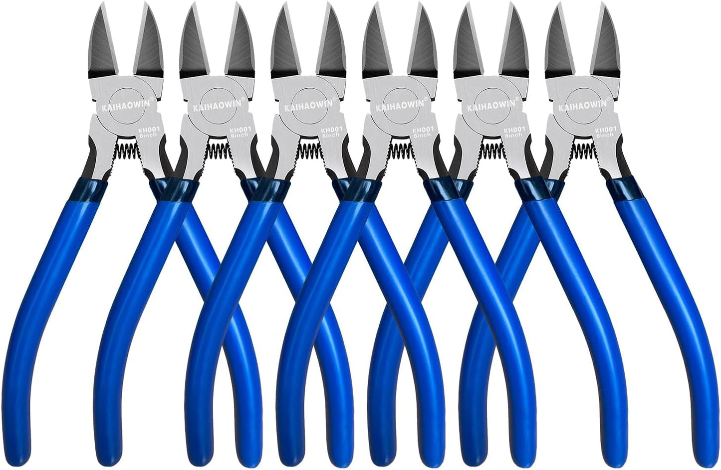 Wire Cutters 6 Pack, KAIHAOWIN 6 inch Dikes Small Wire Cutters Flush Cutters Wire Snips Clippers Diagonal Cutters Side Cutters Cutting Pliers for Crafting