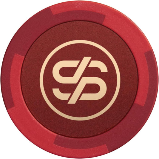 SLOWPLAY Godel Clay Poker Chips, 14 Grams Heavyweight Clay Composite, 40mm Large Chips in Bulk, Pack of 50 in Red Without Denomination