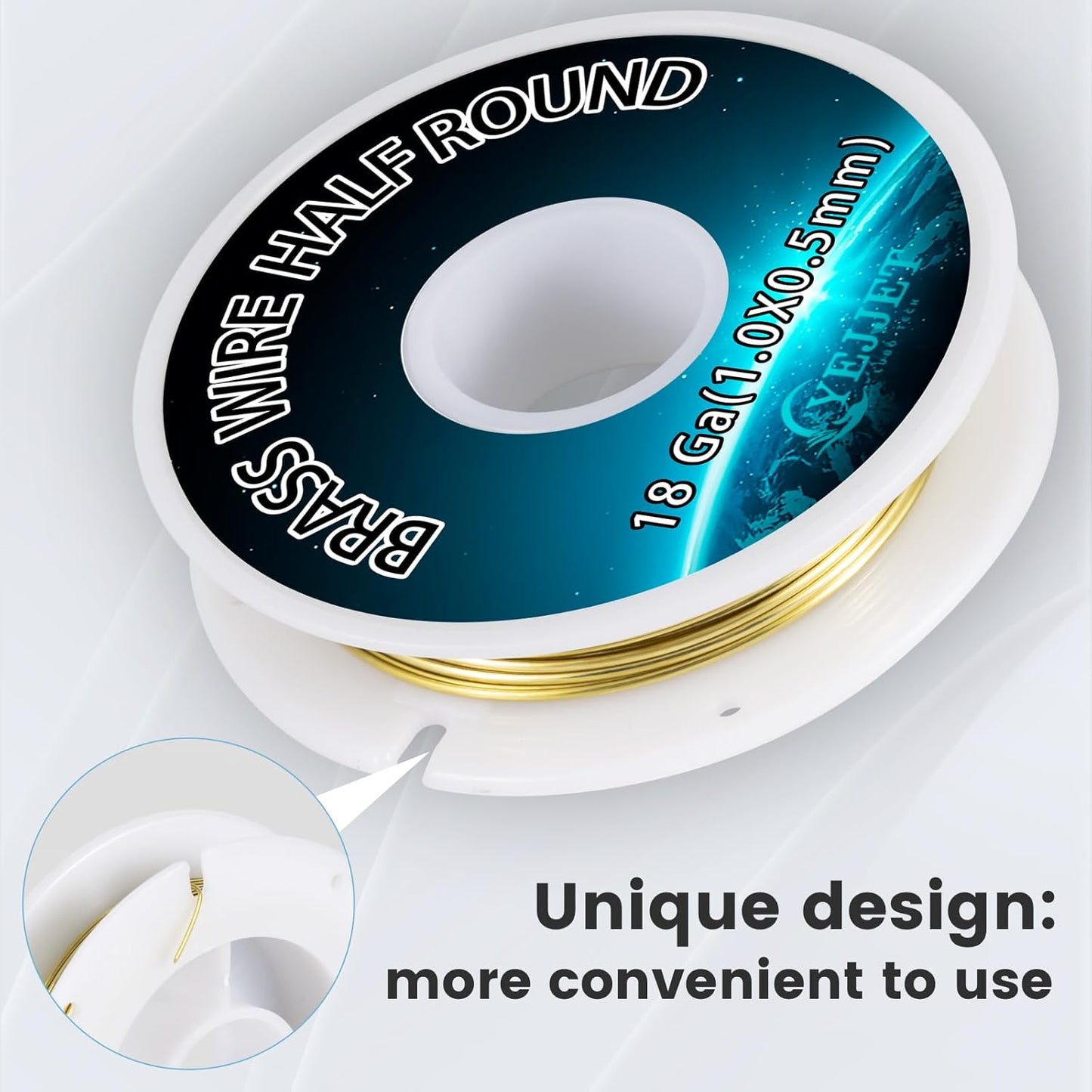 Half Round Brass Wire 18 Gauge 1.02x0.51mm Jewelry Craft Wire - 1.3 oz 31 Feet for Metal Working, Beading Supplies