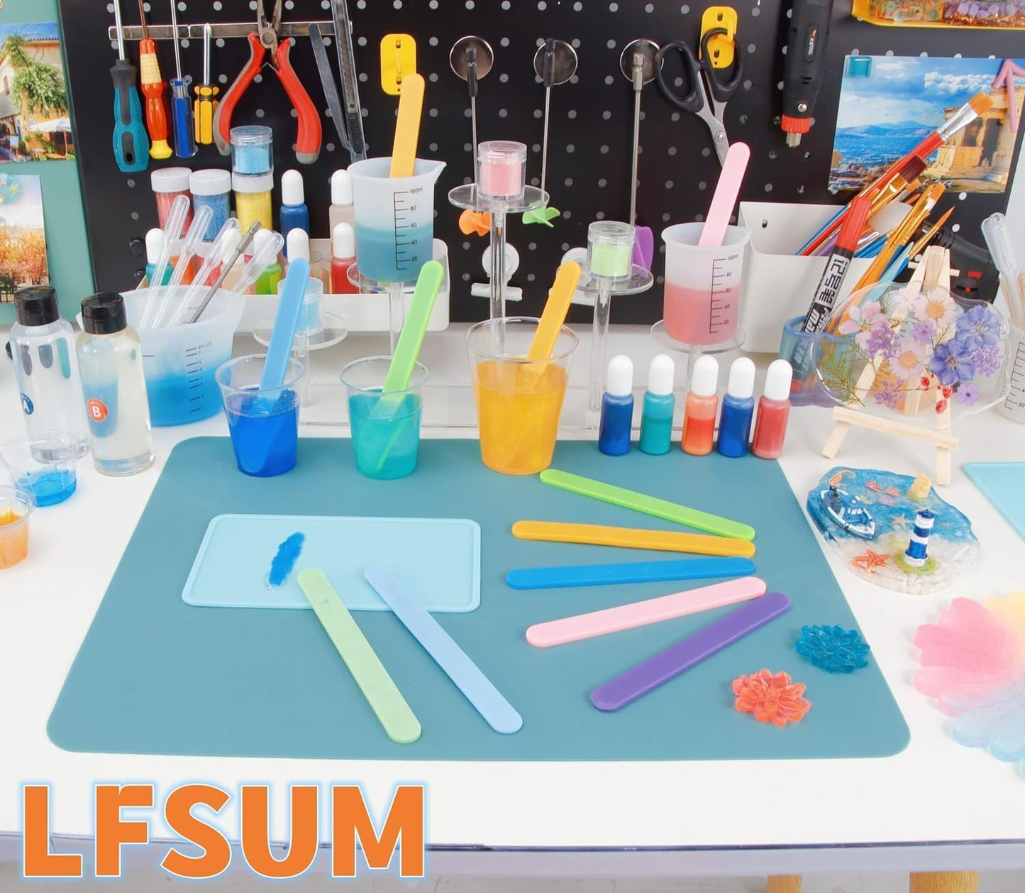 4 PCS Silicone Stir Sticks, Reusable Silicone Popsicle Sticks for Mixing Resin, Epoxy, Liquid, Paint, Making Glitter Tumblers(4-Silicone Stir Stick)