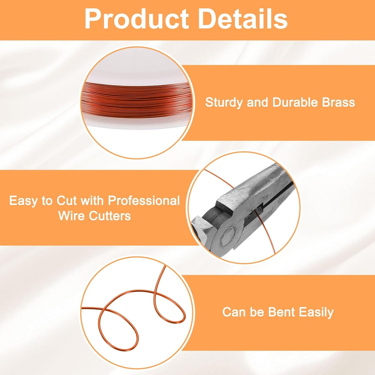 HARFINGTON 49ft Jewelry Wire, 28 Gauge (0.3mm) Brass Craft Soft Metal Tarnish Resistant Copper Beading Wire for Jewelry Making Supplies Crafting, Coffee