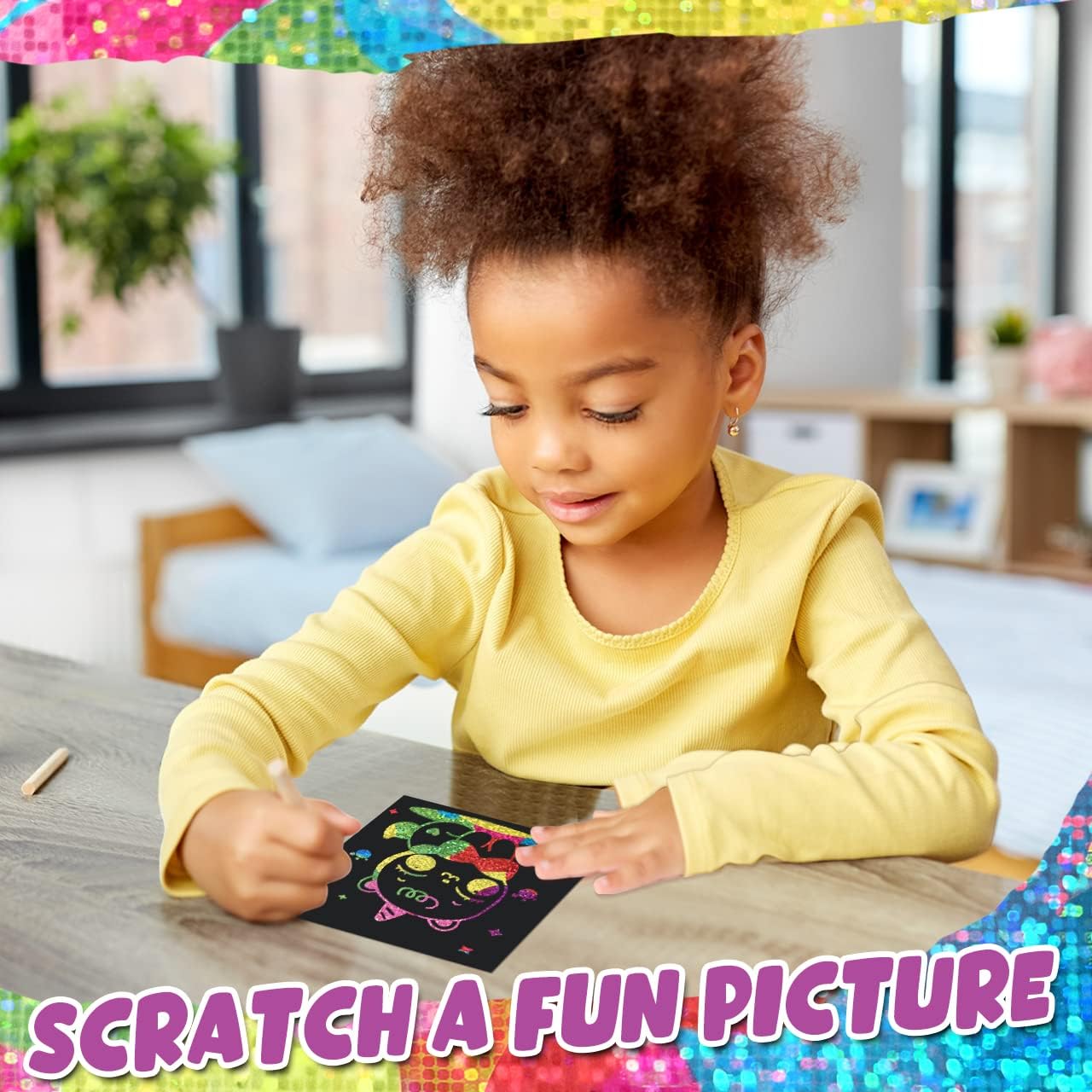 ZMLM 165 Rainbow Scratch Paper Art Crafts Mini Notes Kids Gifts 4 5 6 7 8 9 10 Years Old Girls Boys Students Teens Classroom Prizes School Supplies Birthday Party Travel Toy Gift(Holographic)