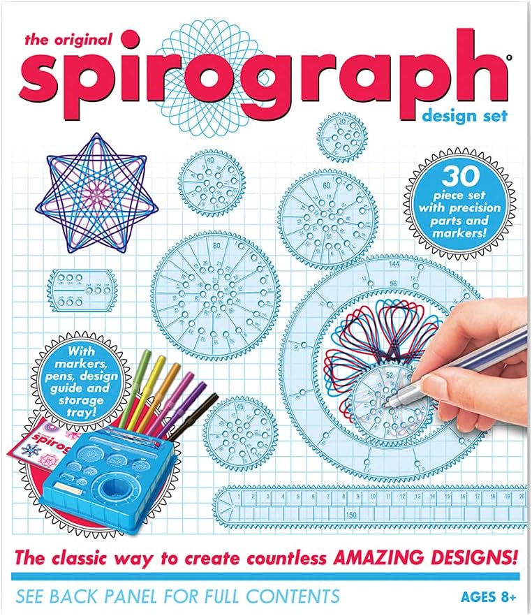 Spirograph Design Set Boxed - Arts and Crafts, Kids Toys, Art Supplies, Craft Supplies, Drawing Kit, Spiral Art, Reproduction of Classic Gear Design Kit, Pens, Design Sheet Included, Ages 8+